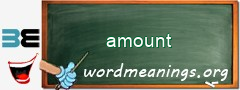 WordMeaning blackboard for amount